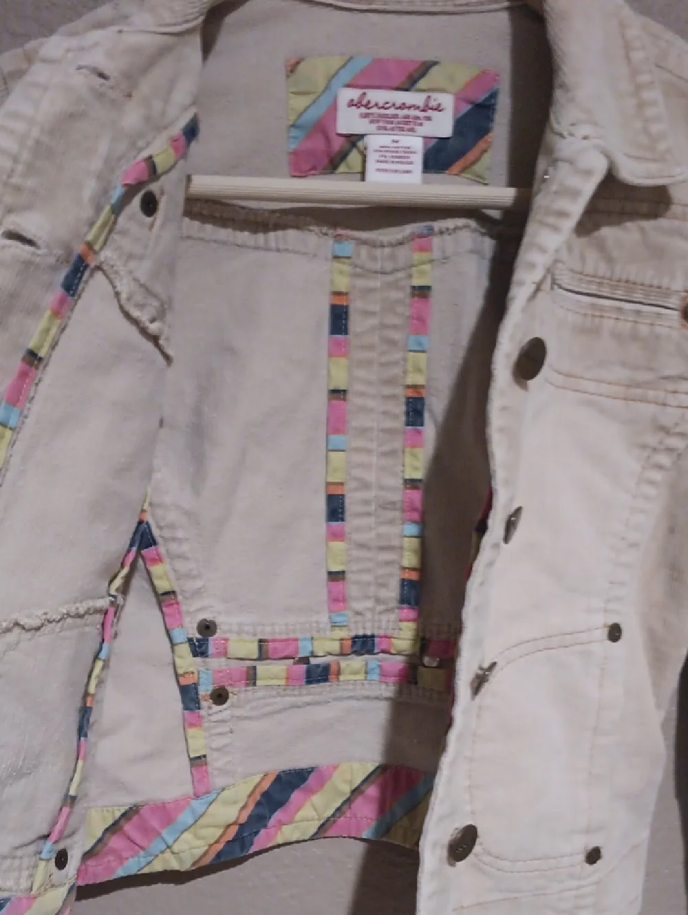 Vtg Y2K Abercrombie & Kids Cream Jacket